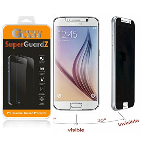 [2-Pack] for Samsung Galaxy S6 - SuperGuardZ® Privacy Anti-Spy Tempered Glass Screen Protector, 9H, 0.3mm, 2.5D Round Edge, Anti-Scratch, Anti-Bubble