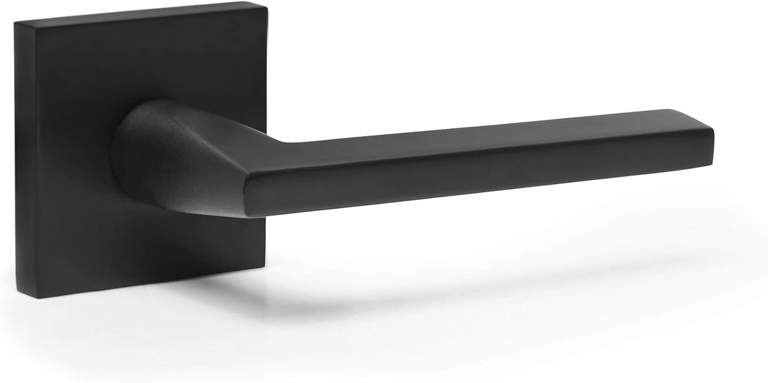 Explore Hardware Paris Solid Brass Passage Door Lever – Matte Black for Hallway or Closet Doors