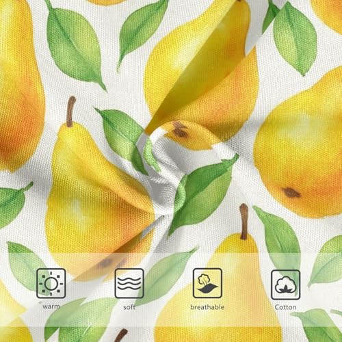 Joisal Cotton Toddlers Underwear Floral Yellow Pears Green Leaves Cute Panties Girl Personalized Underpants Briefs 2t3