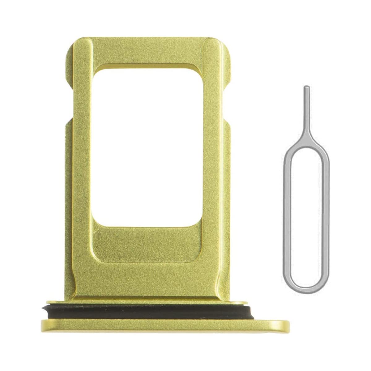 Sponsored Ad – SIM Card Tray Holder Slot Replacement for iPhone 11 (Yellow) with Waterproof Rubber Ring and Eject Pin (Single Sim Version)