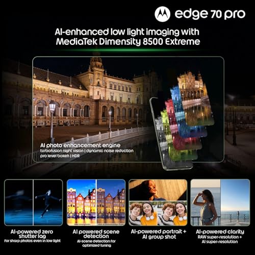 Image of Motorola Edge 70 Pro 5G (Satin-Luxe Pantone Tea Green, 12GB RAM, 256GB Storage) | MediaTek Dimensity 8500 Extreme Processor | 50MP + 50MP Dual Rear Camera | 50MP Front Camera |6.8-inch Display|