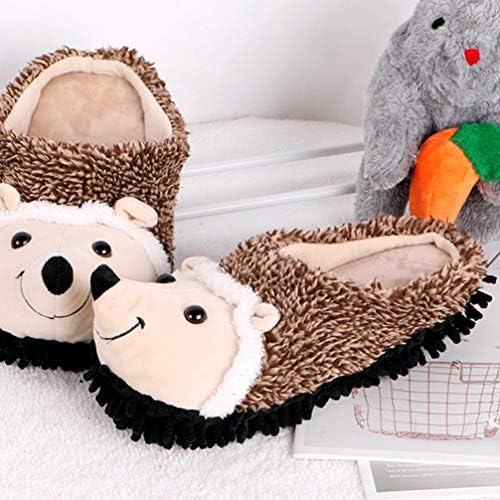 1 Pair Hedgehog Floor Slippers Womens House Shoes Plush Home Slides | Image 1