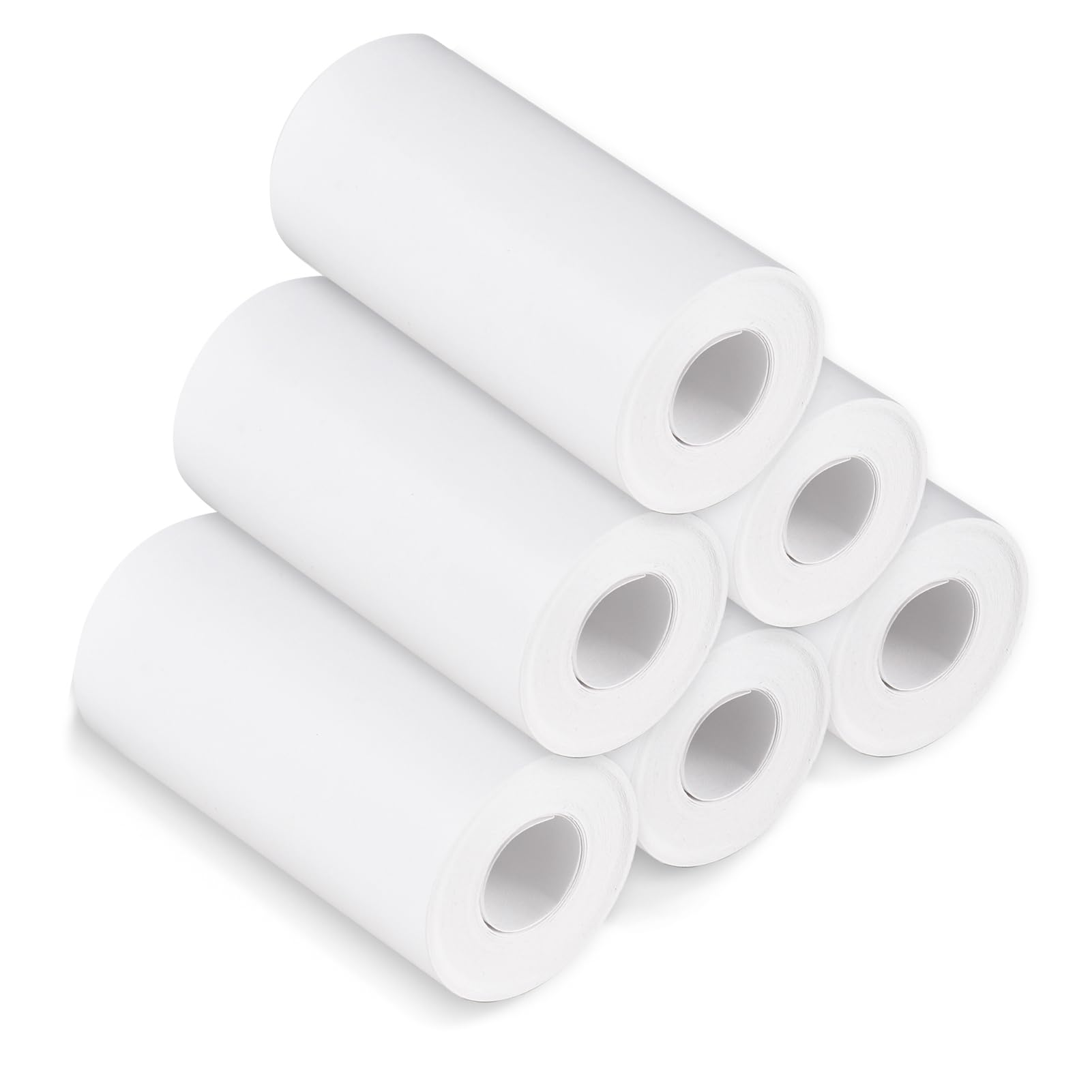 CFTGIW Thermal Paper Rolls White 56mm Premium Thermal Printing Paper for Label Printer and Instant Camera Safe Clear Printing (6 rolls)