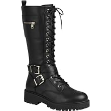 Forever Link Girls Knee High Riding Boots Mid Calf Boots Shoes Little Kid/Big Kid