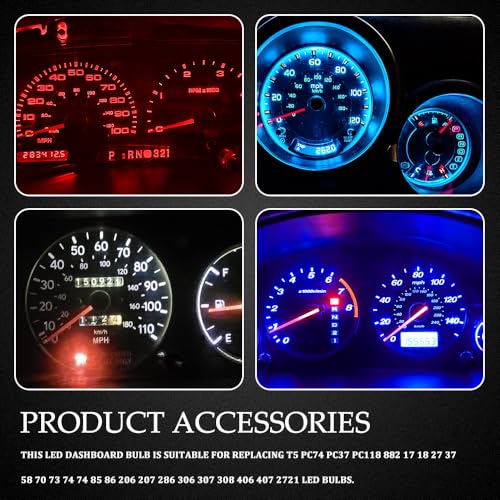 20 luces LED T5 para tablero de auto blanco miniatura 5