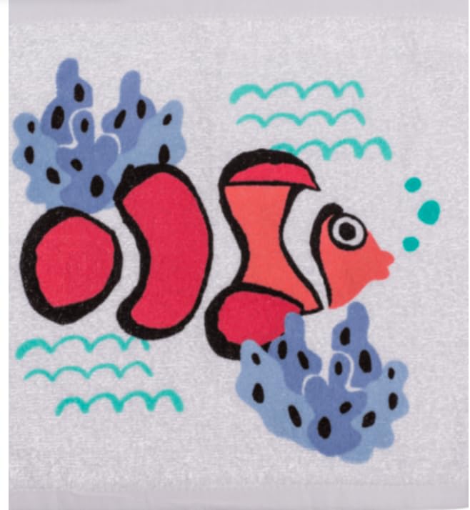 TDHS Sea life Magic Flannel Starfish Shark Fish Seahorse Jellyfish Marine Kids Face Cloth Gift Bath Camping Holiday x 1 Towel