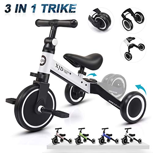 XJD 3 in 1 Kids Tricycles for 1-3 Years Old Kids Trike 3