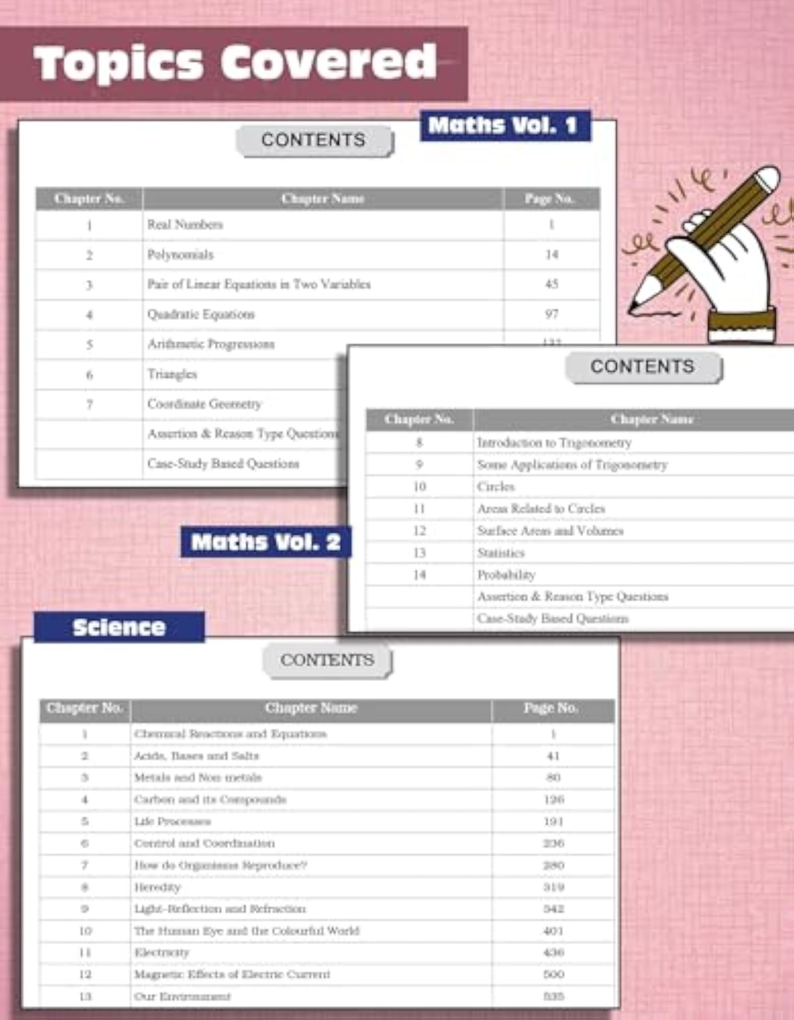 CBSE Class 10 Maths Vol 1 & 2 Science Notes Books, Paperback