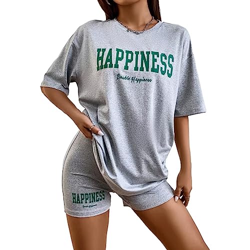 Vertvie Zweiteiler Damen Sommer Kurzarm Top Shorts Set Freizeitanzug...