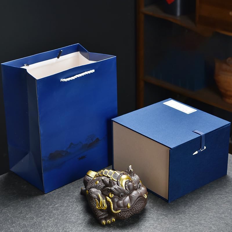 Large Purple Clay Wealth-Attracting Golden Toad Figurine, Tea Pet, Tea Table, Tea Toy, Toad Tea Set Accessories-shape1