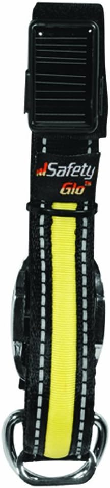 Dogs in Play Solar Powered YELLOW LED Lighted Dog Collar-Medium - Environmentally Friendly, Powered by the Sun or Recharge on Your Computer....USB Cord Included!