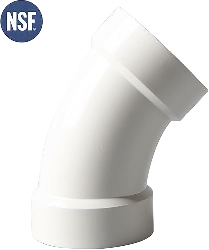 Miniatura 2 de Rainbow Dream Codo de tubo de PVC de 45 grados DWV de 4 pulgadas - 1 unidad, blanco