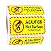 Warning Hot Surface Labels.Caution Hot Surface Warning Stickers,Do Not Touch Sign,Do Not Touch Stickers,Caution Hot Surface,2x1 Inch Danger Safety Warning Sign Label Sticker Decal,500 Pcs Per Roll