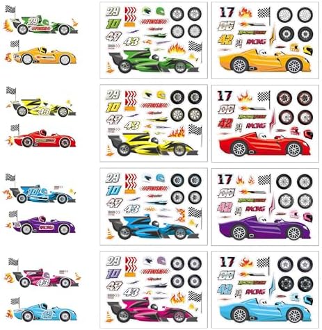 Amazon.com: 36 Sheets Race Car Stickers for Your Kids Make Your Own ...
