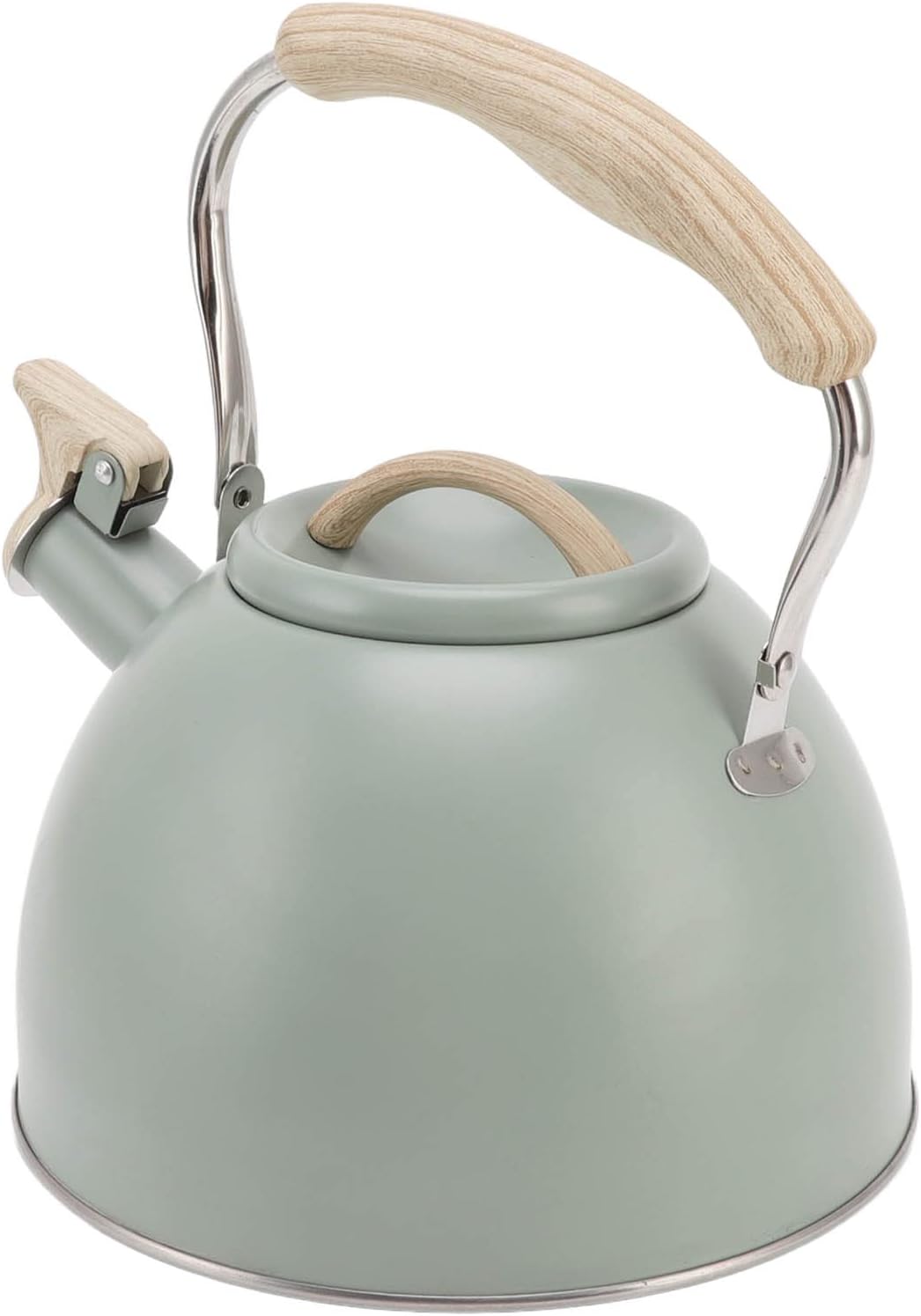 Whistling Teapot 3L Stainless Steel Whistling Tea Kettle Whistling Kettle with Engineering Plastic Handle for Induction Tea Kettle Stovetop Electric, Gas and Radiant Stoves