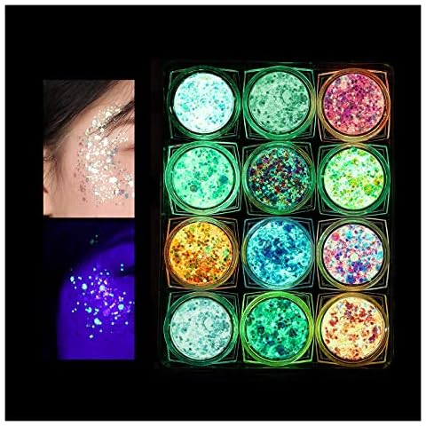 KUIRUNRX Brillos Corporales Iridiscentes de 12 Colores Cover