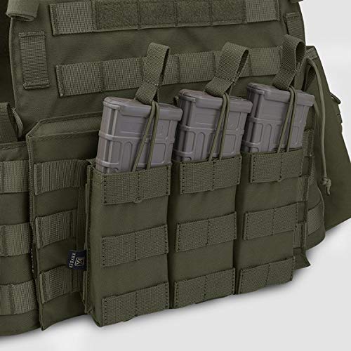 Krydex Tactical Molle Triple Open-Top 5.56Mm Mag Pouch With Molle Strap For M4 M16 .223 Magazines(Rg) #TOP5