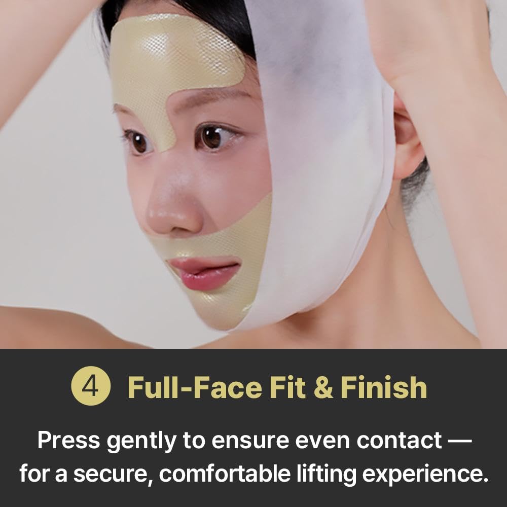 RETINO LIFT HYDROGEL MASK, V-Shape Contouring & Sculpting Face Mask with Collagen & 7 Peptides, Cooling Hydration for Jawline & Chin Support (4 Masks + Band) - Image 7