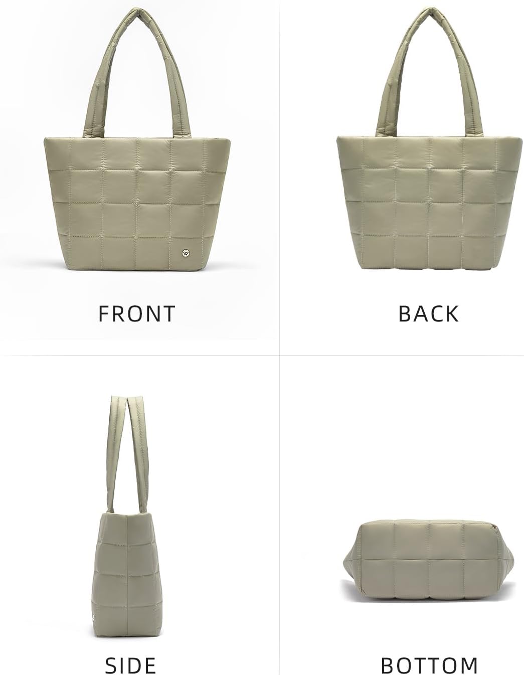 WESTBRONCO Puffer Tote Bags for Women Puffy Quilted Purse Nylon Shoulder Bag and Handbags with Laptop Compartment
