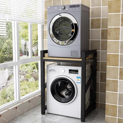 pofluany Washer Dryer Stacking Rack Stand for Compact 24' Washers Dryers, Stackable Stand Fits Up to...
