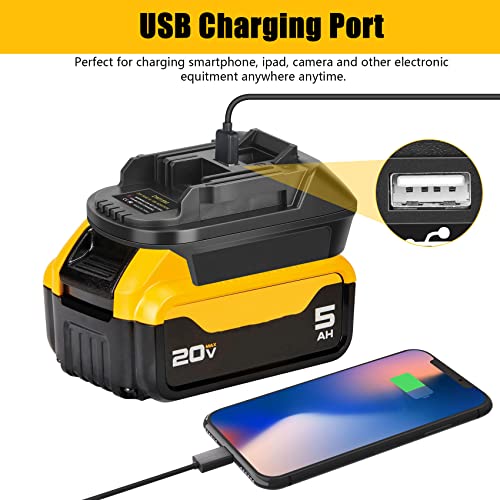 DM18M Converter Battery Adapter with USB Charging Socket for Dewalt 20V & Milwaukee M18 18V Lithium Battery Converter to Makita 18V BL1830 BL1840 BL1850 Cordless Tools Use(Bare Adapter Only)