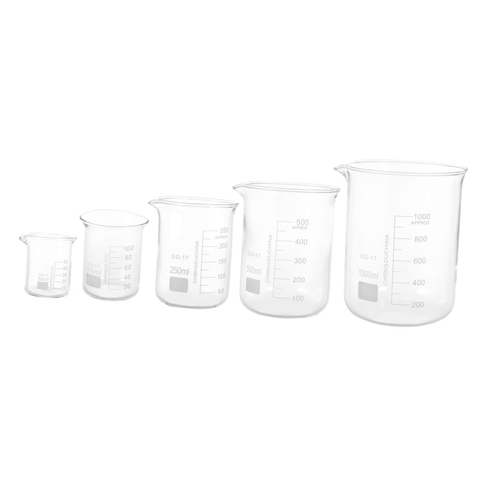 Mobestech Vasos Medidores De 5 Uds Con Escala Vaso De Vidrio Transparente Vasos Mezcladores De Resina Epoxi Vasos Medidores De Vidrio Para Líquidos Epoxi Transparente Vaso Medidor Ml Escala