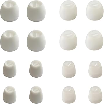 8 Pairs XS/S Extra Small Ear Tips - Fit for Small Ears, Universal Replacement Tips for Most in-Ear Earbuds, White