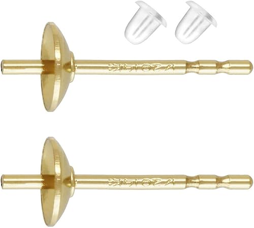 Miniatura 7 de Adabele - 10 pares de aretes de plata de ley auténtica de 0.028 in, pin de 0.118 in (0.12 pulgadas), copa de perlas de ajuste pequeño con embragues