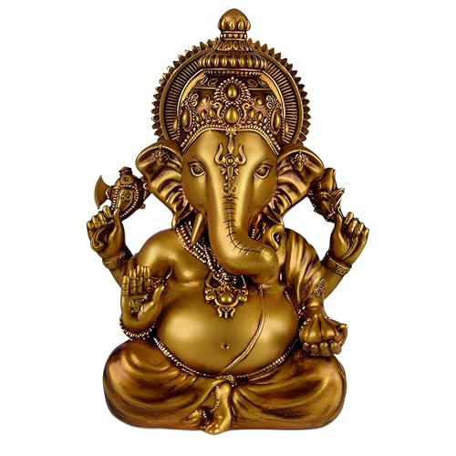 Image of 3.5 Inch Ganesha Idol Vinayaka Car Dashboard Idol Ganesha Murti Ganpati Idol for Home Decor Lord Ganesh Statue Gift for Office Desk Puja Room Figurine Decoration (Copper)