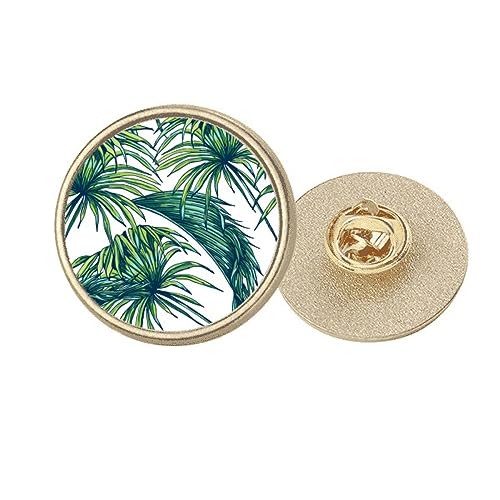 Broche ronde style Art Deco Green Sky en métal doré taille M à offrir