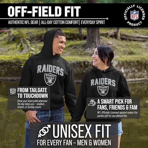 Team Fan Apparel NFL Home Pullover Fleece Hooded Sweatshirt (Las Vegas Raiders - Black, Adult Large) - Image 4