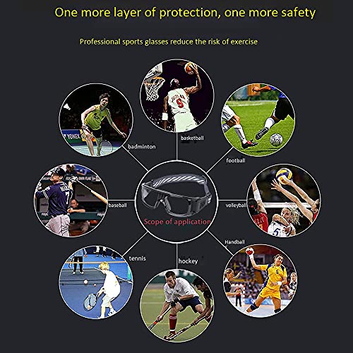 Professional Sports Goggles Glasses Men Women Racquetball Basketball Football Sport Eyewear Protective Glasses Anti-Fog Shock Collision Lens Replaceable (Black Frame Black Pad) 8068 #TOP7