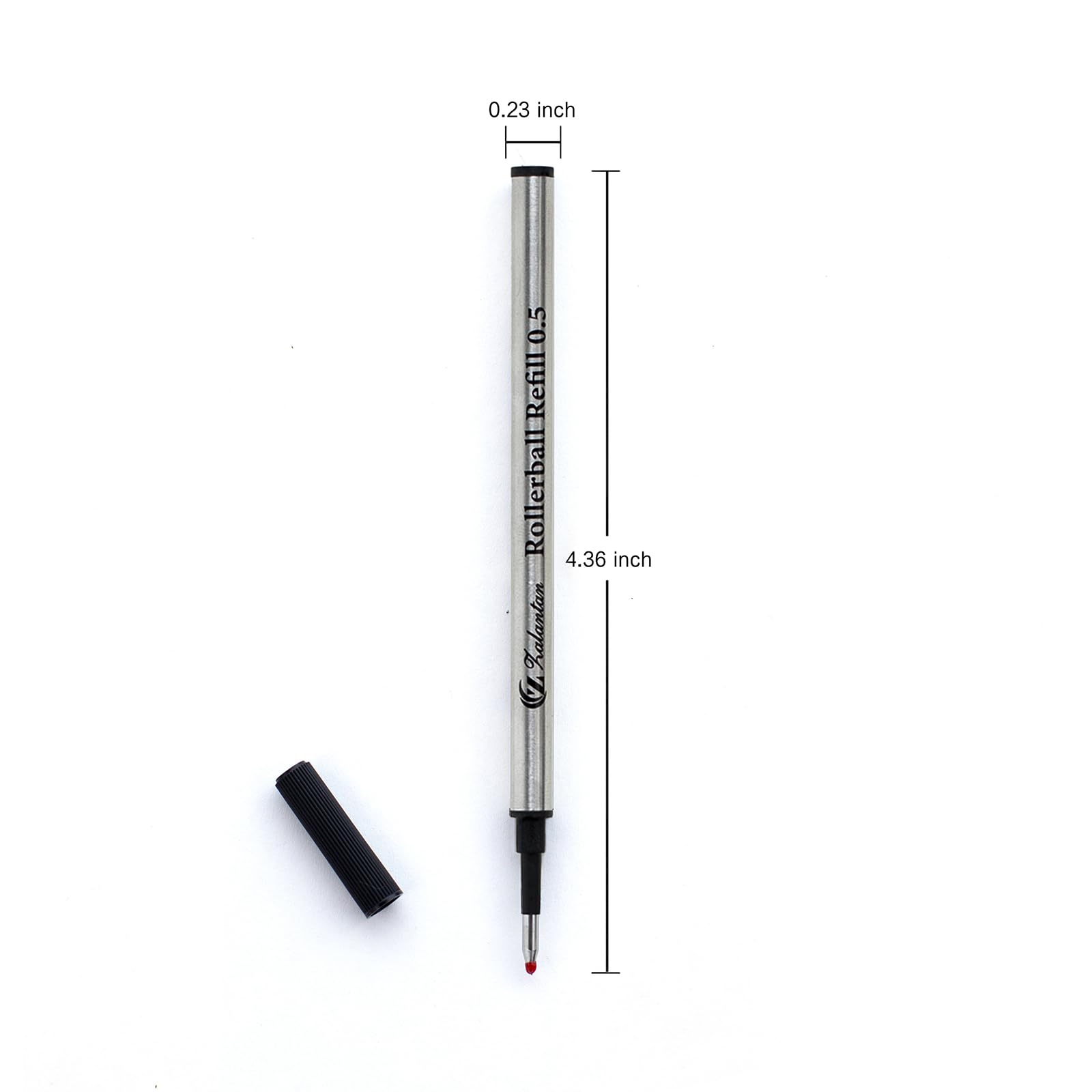 Zalantan Black Rollerball Pen Refills 10pcs, Replaceable Ballpoint Pen Refills, Roller Ball Fine Point 0.5mm, Quick Dry, Large Capacity - Image 3