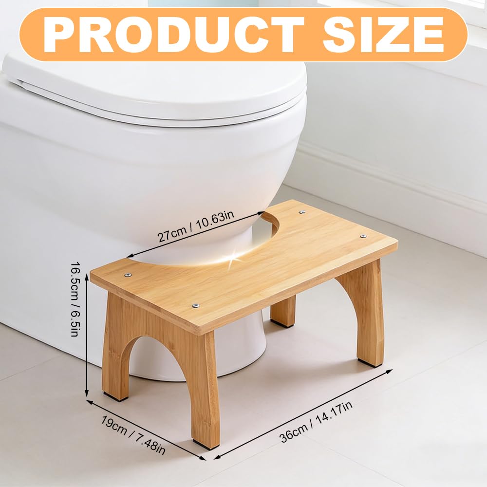 NAVESO Toilettenhocker Erwachsene Kinder Holz, Squatty Potty, Kackhocker, Rutschfester Klohocker, Hocker Toilette Holz für Erwachsene Kinder Bekämpft Verstopfung Blähungen, Hohe Tragfähigkeit