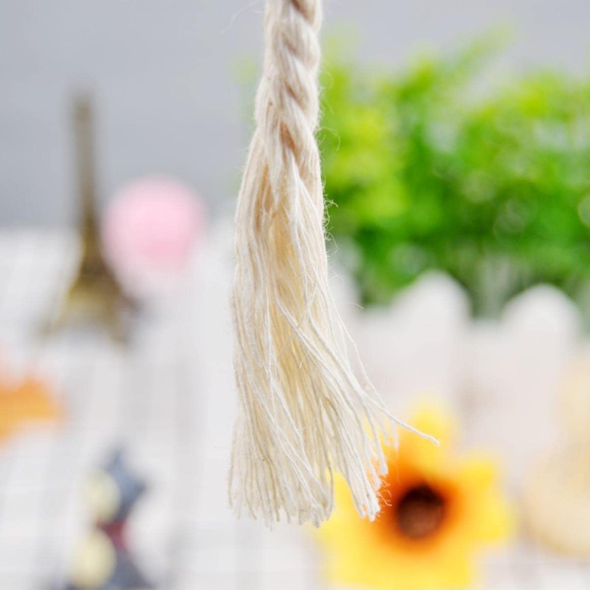 1-10mm Cordón Trenzado de algodón Beige Cuerda Macramé DIY Hecho a Mano Accesorios Textiles para el hogar Artesanía Cuerda de macramé Cuerda Decoración de la boda-6mmx50m