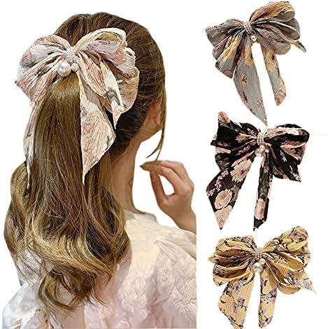 Amazon.co.jp: ヘアクリップ バレッタ ふわふわ 蝶結び スプリング 