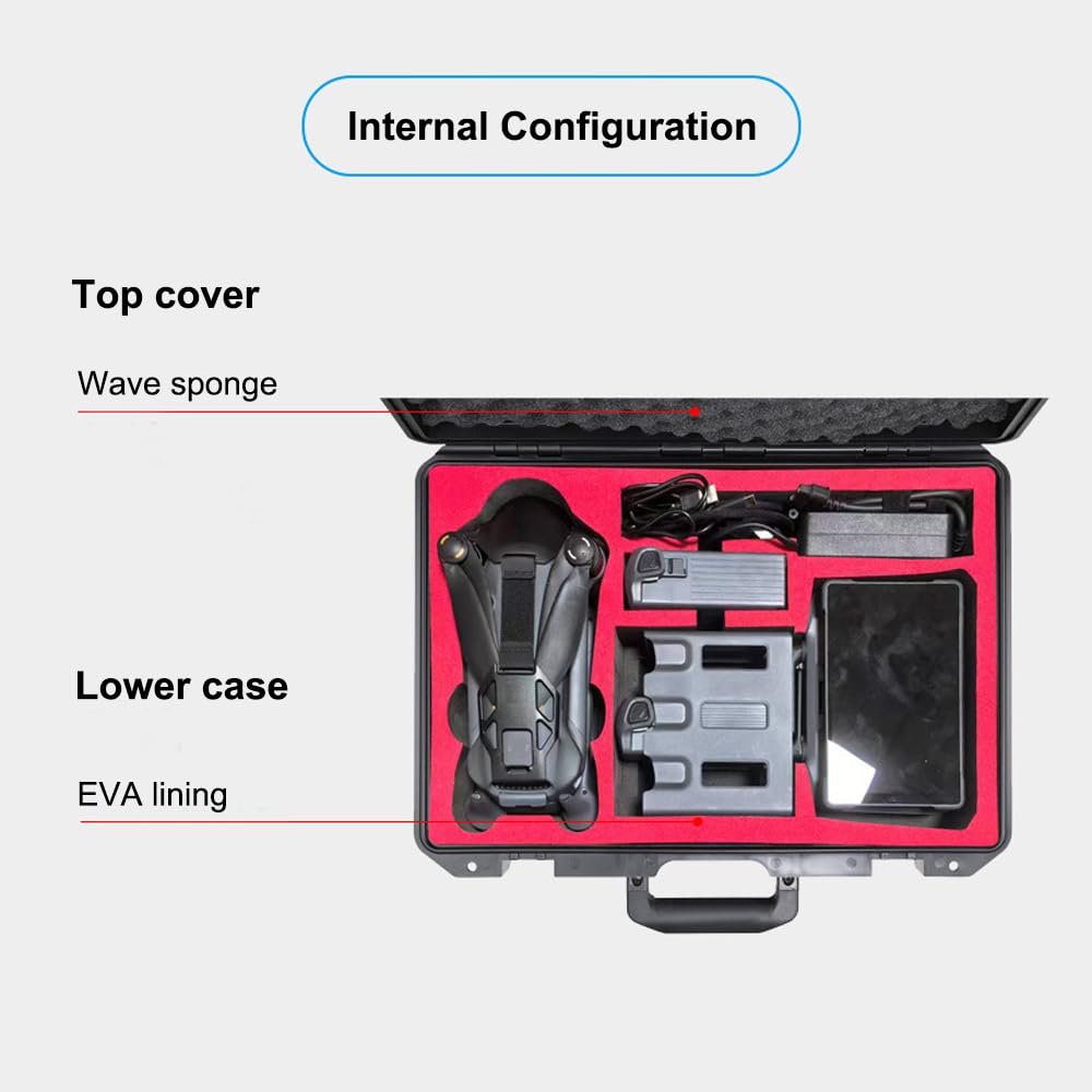 Custodia rigida impermeabile antiurto per drone DJI Mavic 4 Pro e RC Pro 2, custodia protettiva da viaggio con schiuma personalizzata per batterie, eliche e accessori, Nero , Unisex