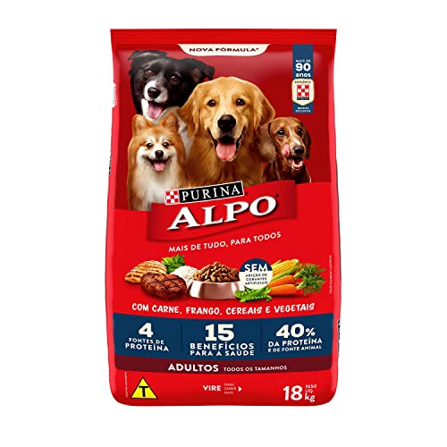 Purina Alpo Ração Alpo Para Cães Adultos Sabor Carne Grelhada Com Vegetais - 18Kg Purina - Sabor Car