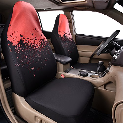 Car Pass Universal High Back Fashion Car Seat Covers For Car Truck Suvs,Sedans,Vehicles,Airbag Compatible (Orange Tie Dye Front) #TOP5