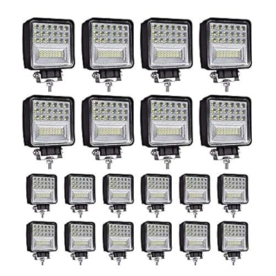 LED Light Pods, 4 inch 126W Square LED Work Light, Spot & Flood Light Off Road Light, Led Fog Light Truck Light Driving Light Boat Light for Truck Pickup SUV ATV UTV Waterproof (20 Pack)