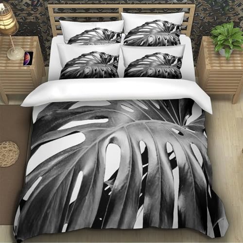 Linge de lit microfibre 3D doux et résistant avec fermeture éclair