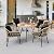 YITAHOME 5-Piece Outdoor Patio Furniture Dining Set, All-Weather Rattan Conversation Set with Soft Cushions and Plastic Wood Tabletop Dining Table for Backyard Deck (Light Brown + Black)