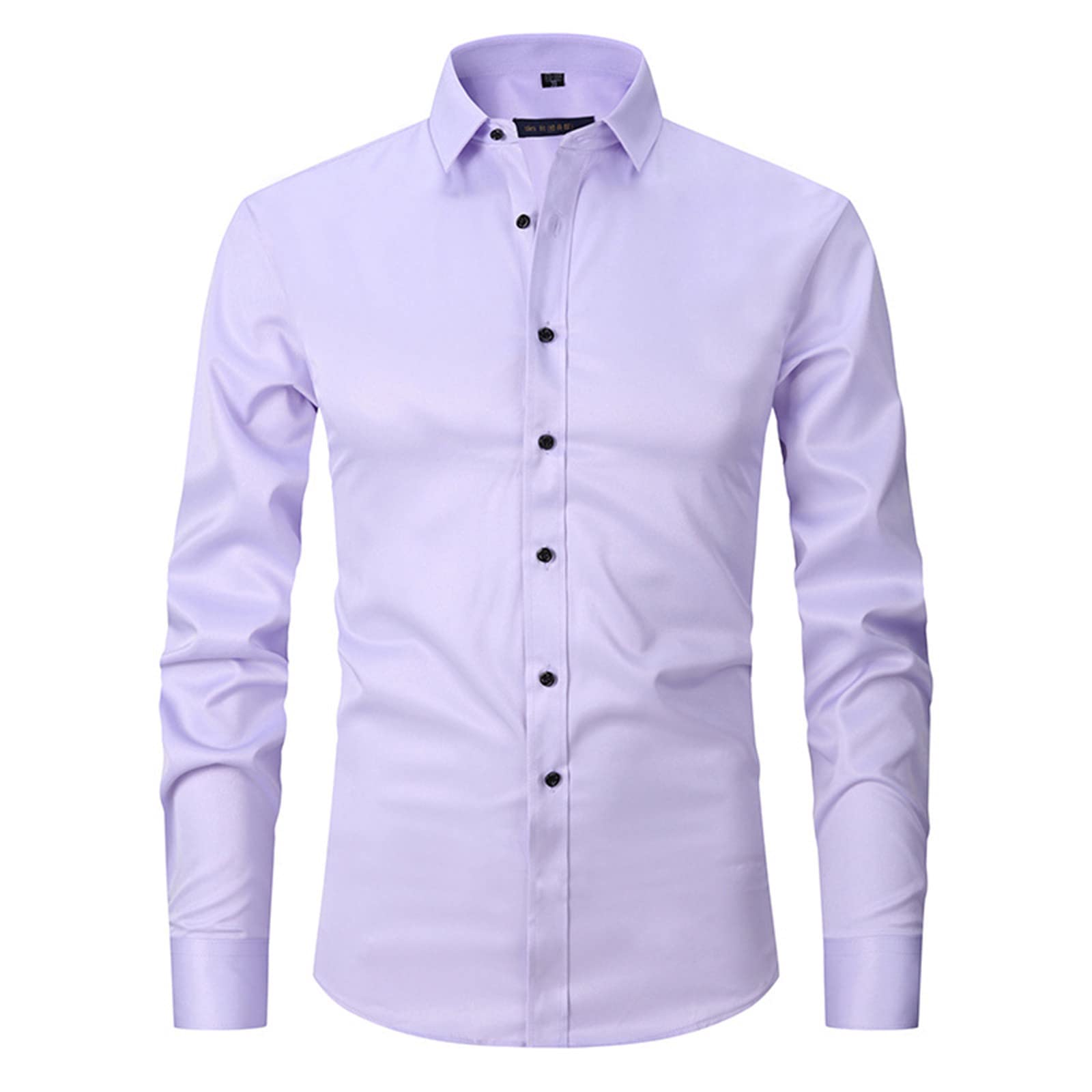 Mens Shirts Long Sleeve Button Down Blouse Mens Spring Tops Casual Lapel Neck Business Workwear Dress Office Clothes