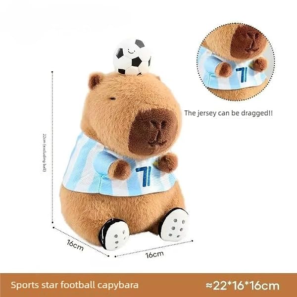 Cute Capybara Plush Toy Soccer Soft Plush Toy Cute Kids Gift Brown 9 Inch by RichRabbit - Used condition - Image 2