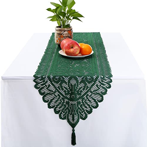 KYEYGWO Hollow Lace Table Runners Elegant Mesh Tablecloth Vintage Macrame Table Cover with Tassels for Rustic Boho Wedding Reception Decoration Bridal Showers - Image 3