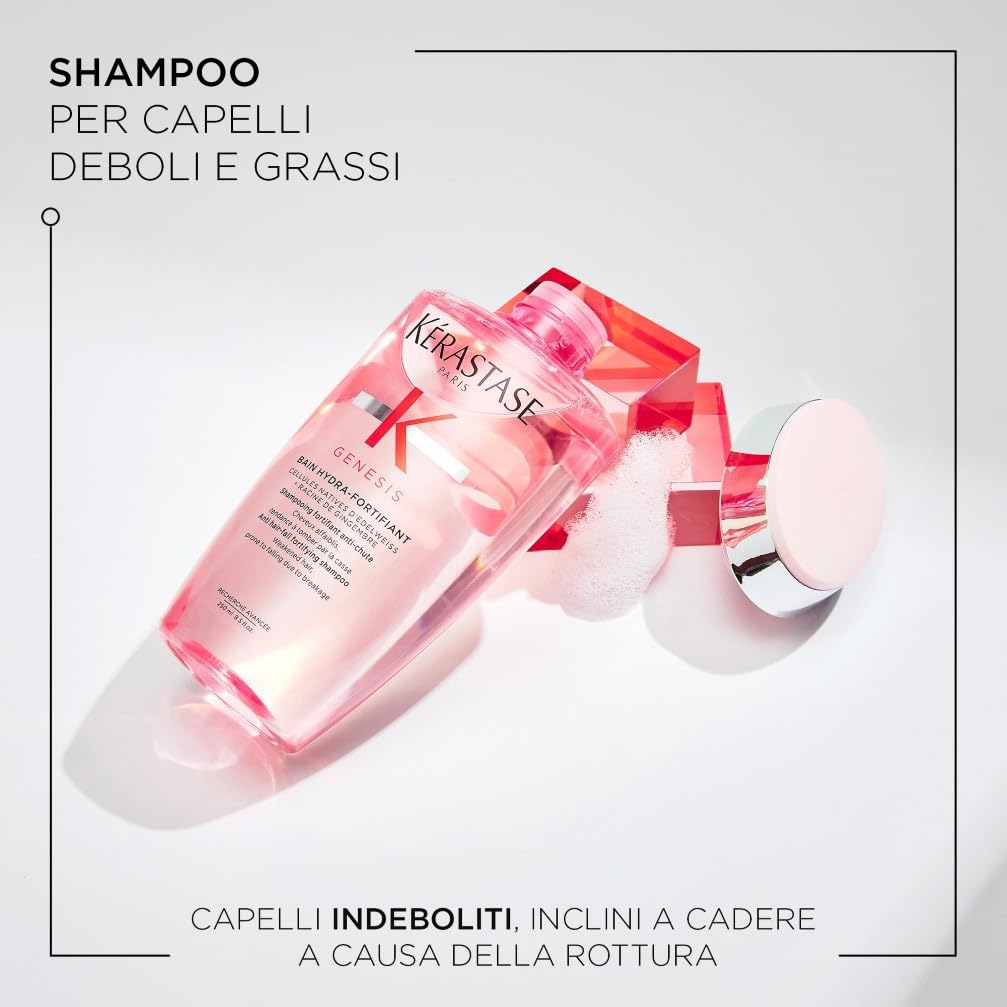 Kérastase, Genesis, Routine Capelli Fortificante per Capelli Deboli & Fragili, Shampoo Bain Hydra-Fortifiant + Balsamo Fondant Renforcateur