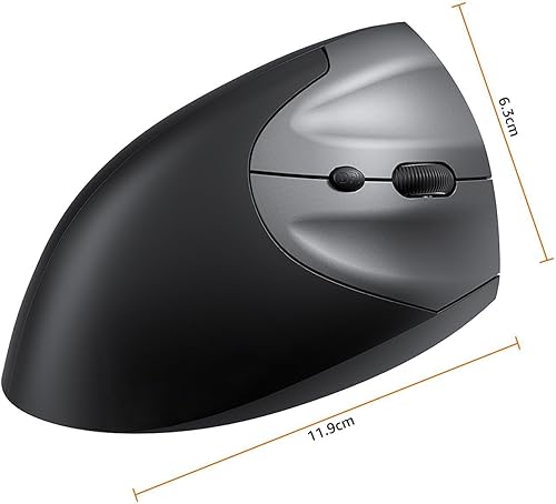 Miniatura 9 de MOZETEGY Ratón ergonómico vertical, inalámbrico, recargable, clics silenciosos, 80012001600 DPI, 5 botones para laptop, computadora de escritorio,