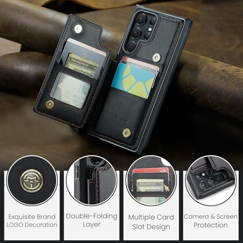 Vinich for Samsung Galaxy S22 Ultra Wallet Case with Card Holder, RFID Blocking Credit Slots Kickstand Shockproof Phone Cover Fit for Galaxy S22 Ultra 6.8" Black by Vinich - Used condition - Image 9
