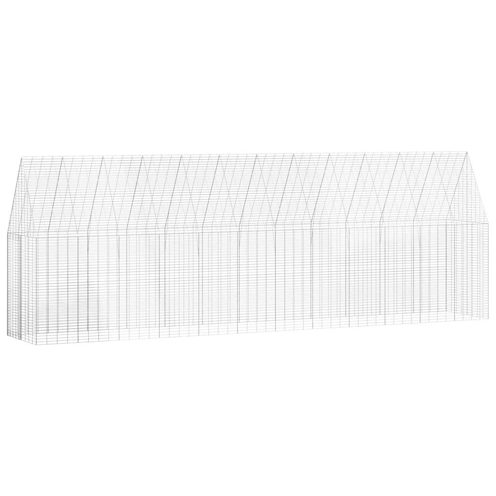 Obudowa dla kur, stal ocynkowana, 2 sztuki, srebrna, 600 x 100 x 210 cm, duża klatka dla świnek morskich, chomików, na zewnątrz, ze schowkiem i drzwiami dostępowymi
