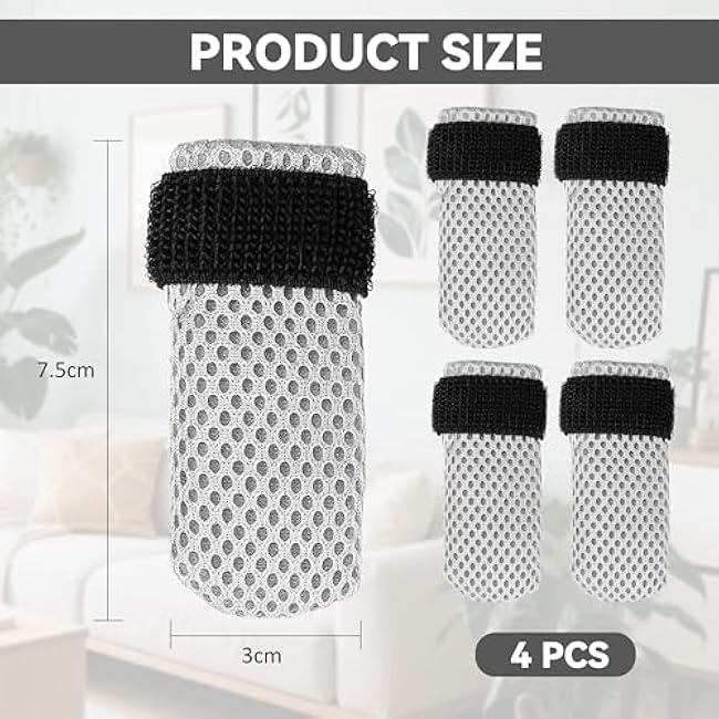 Cat Booties Anti Scratch Mittens,4 PCS cat Claw Covers,Mesh Breathable Cat Shoes,Adjustable Cats Anti Scratch Gloves,Suitable for Cats When Bathing and Nail Trimming-9kEgD8y4